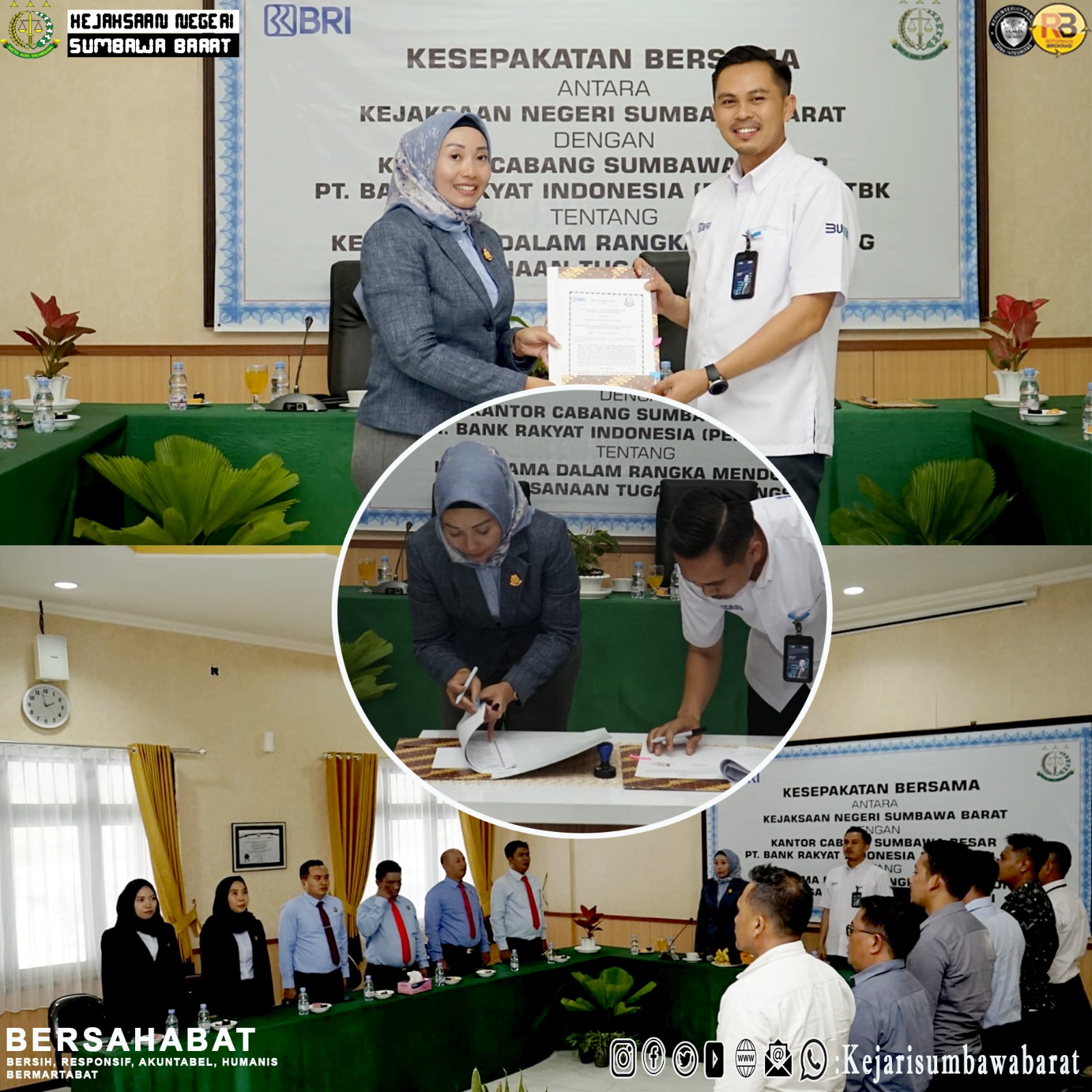 KEJAKSAAN NEGERI SUMBAWA BARAT MOU DENGAN PT. BRI (PERSERO) TBK KANTOR CABANG SUMBAWA BESAR