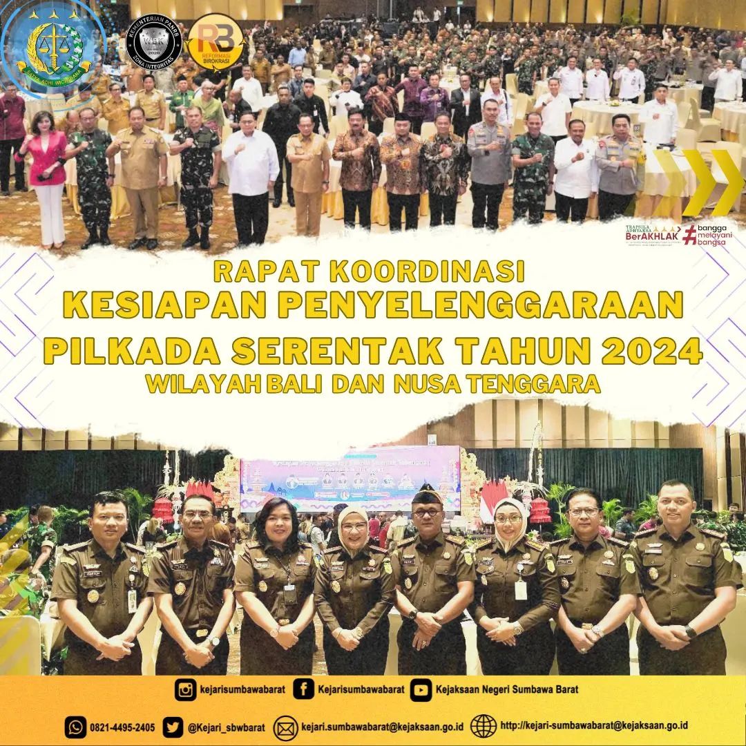 RAPAT KOORDINASI KESIAPAN PENYELENGGARAAN PILKADA SERENTAK TAHUN 2024 WILAYAH BALI DAN NUSA TENGGARA