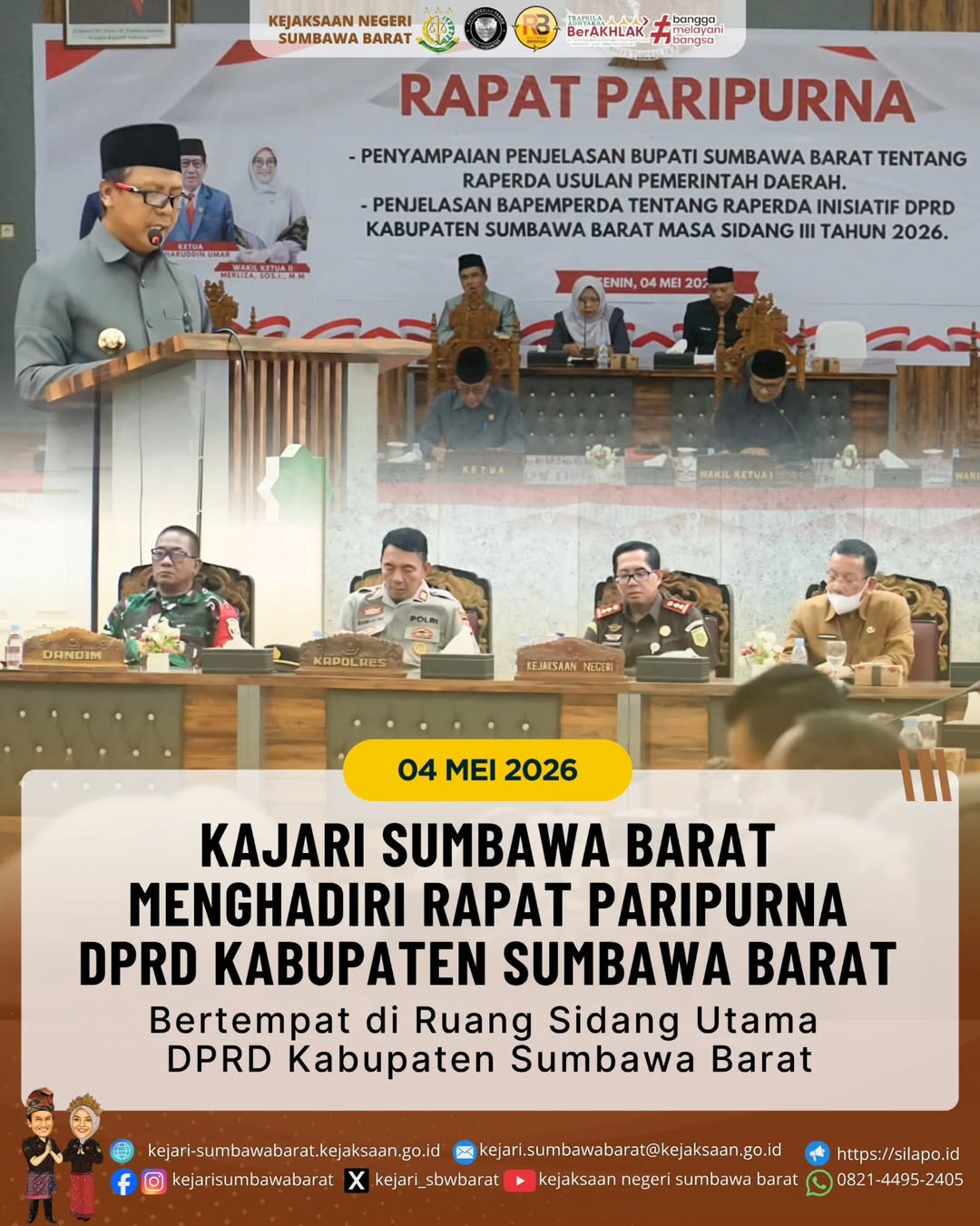 KAJARI SUMBAWA BARAT MENGHADIRI RAPAT PARIPURNA DPRD KABUPATEN SUMBAWA BARAT