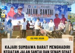 KAJARI SUMBAWA BARAT MENGHADIRI KEGIATAN JALAN SANTAI DAN SENAM SEHAT DALAM RANGKA HARI PENDIDIKAN NASIONAL
