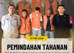 PEMINDAHAN TAHANAN DILAKSANAKAN SEBANYAK 3 (TIGA) ORANG DARI RUTAN POLRES SUMBAWA BARAT KE LEMBAGA PEMASYARAKATAN KELAS II A SUMBAWA BESAR