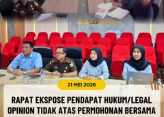 RAPAT EKSPOSE PENDAPAT HUKUM/LEGAL OPINION TIDAK ATAS PERMOHONAN BERSAMA ASISTEN BIDANG PERDATA DAN TUN KEJAKSAAN TINGGI NTB