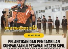 PELANTIKAN DAN PENGAMBILAN SUMPAH/JANJI PEGAWAI NEGERI SIPIL (PNS) DAN PEJABAT FUNGSIONAL PADA KEJAKSAAN NEGERI SUMBAWA BARAT